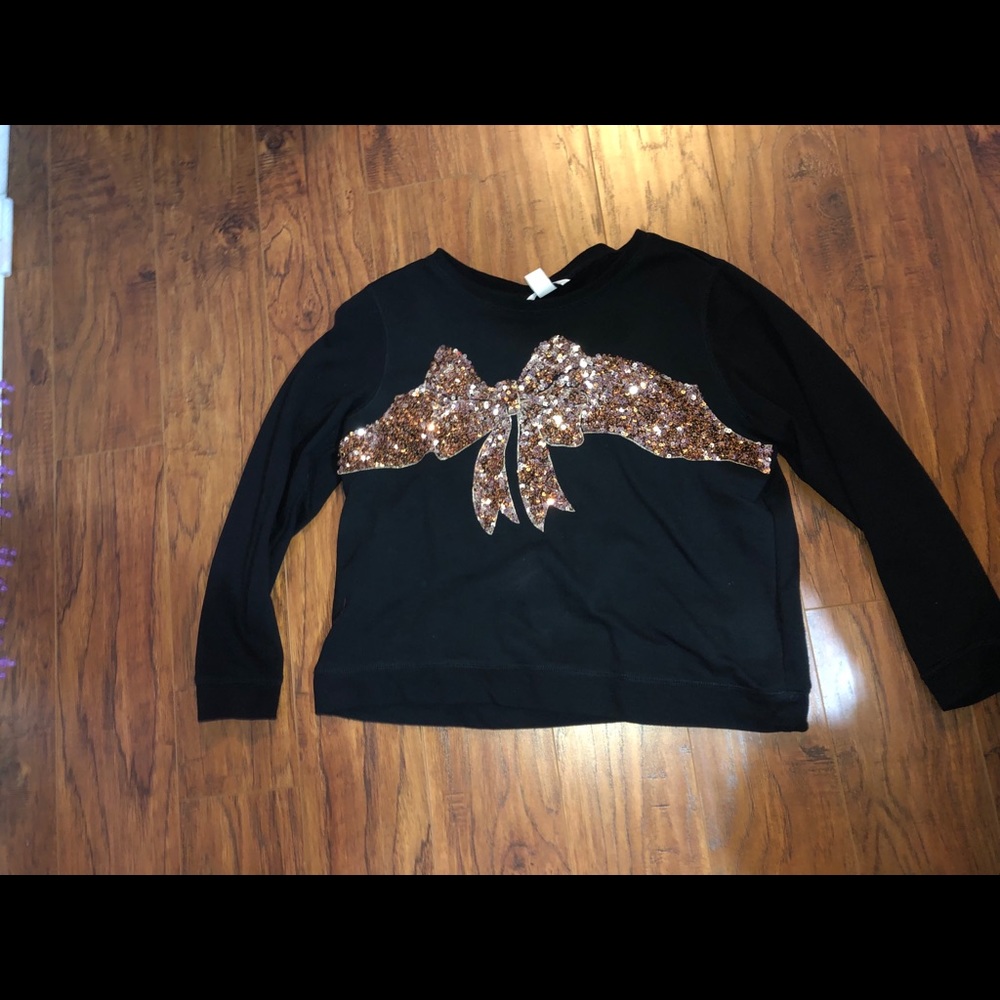 Size L Forever 21 Gold Sequins Bow Sweater